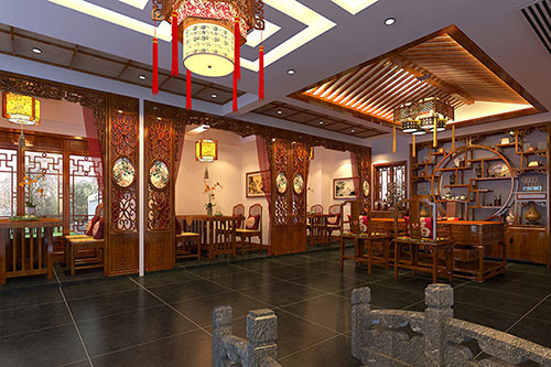 赤壁优雅恬淡中式茶叶店装修设计效果图